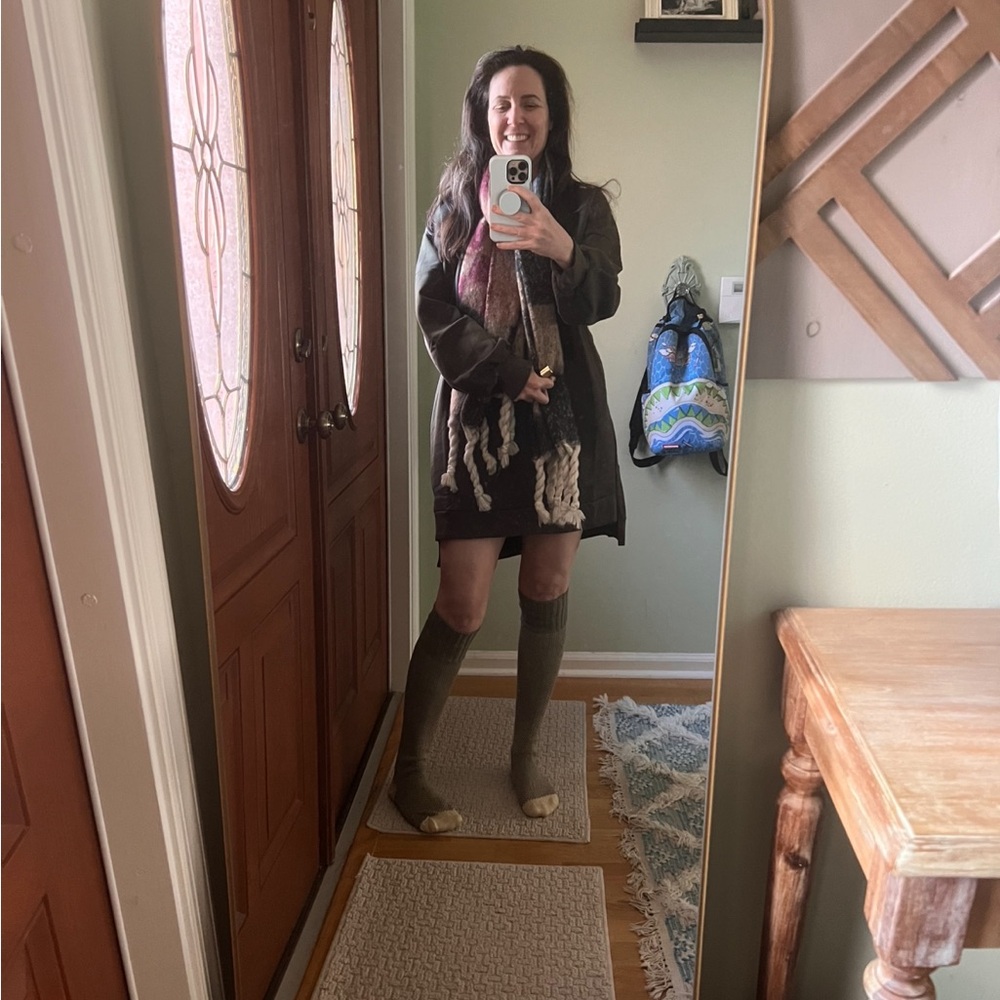 Three Bird Nest Long Sleeve Dress with Scarf and thigh high Sox selling as set